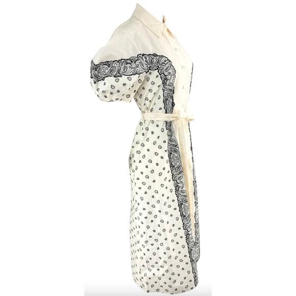 Chloé Bandana Printed Balloon-Sleeved Shirt Dress Sz FR 40/ US 8 NWOT - Picture 4 of 11